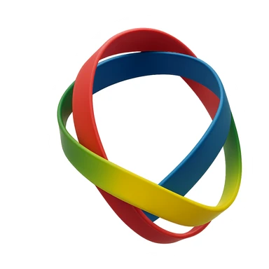 colorful resistance bands forming a closed loop, minimal background sticker