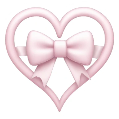 Pastel pink heart with white bow sticker