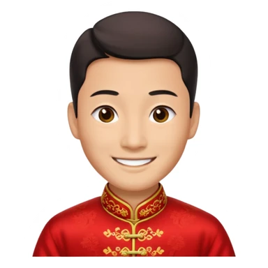 Chinese groom, traditional, culture of chinese, smiley on face. sticker