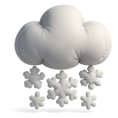 soft edged snow cloud with snowflakes below, cushion style sticker
