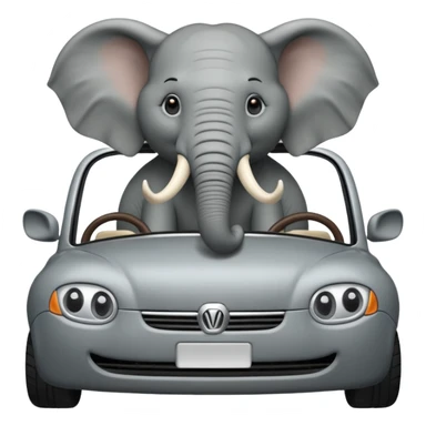 Elephants driving a car sticker