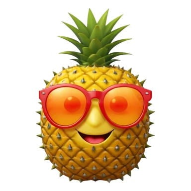 Fruit with Sunglasses, apple, lemon, orange, pineapple.  sticker