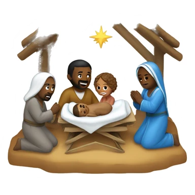 nativity scene  sticker