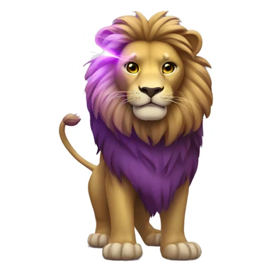 Lion with purple laser beam sticker