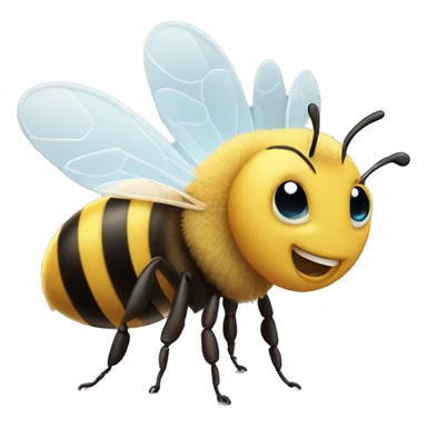 Bee looking with wide eyes and smiling ear to ear sticker