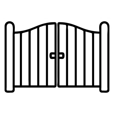 aluminum swing gate, simple line art sticker