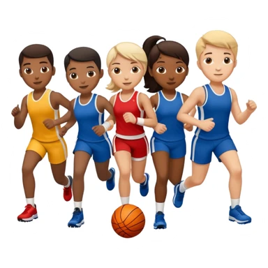 élèves quicoopèrent en faisant su sport sticker