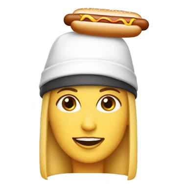 white woman with hot dog hat sticker