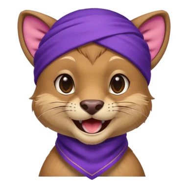 
Fossa animal wearing a purple bandana on his forehead from league of legends laughing emoticon sticker