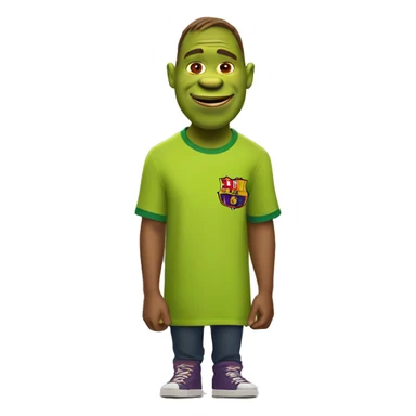 shrek wearing barcelona t shirt sticker