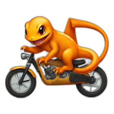 Charmander doing a wheelie sticker