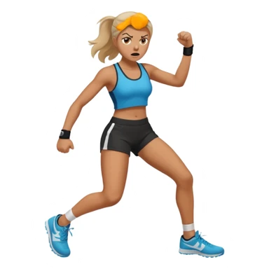 Woman angry kickin sticker