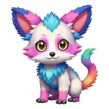  Colorful Kawaii Trico FurSona Fakemon Full Body sticker