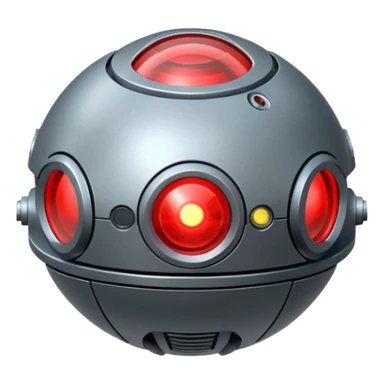 flying orb shaped futuristic targeting droid acquires target and paints with laser. sci-fi war. no propellers  sticker