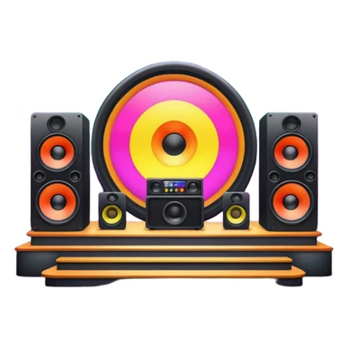 concert stage with colorful lights and speakers sticker