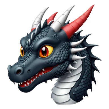 Black and white dragon emoji sticker