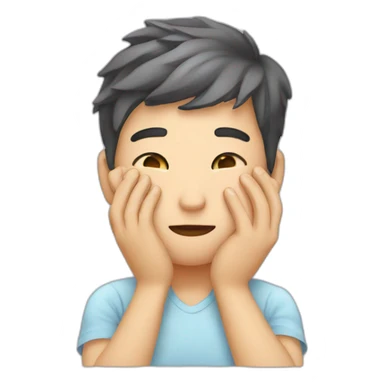 person wipes sweat from their face sticker