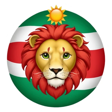 Iran flag sun and lion in the center of flag sticker