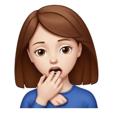 woman with brown hair choking herself out sticker