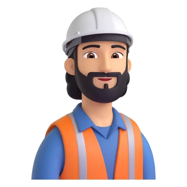 Arab in a worker's helmet sticker