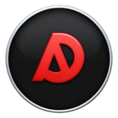 a black circle with a red A in the middle sticker