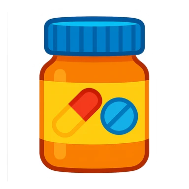 A pill bottle emoji. sticker