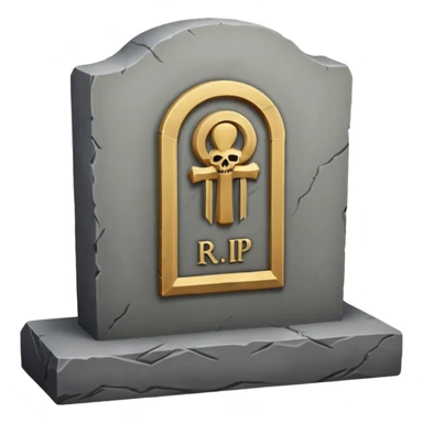 The word R.I.P. on headstone  sticker
