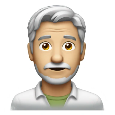 grey haired man gazing intently sticker
