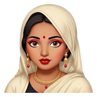 big plus size, indian, dupatta, baddie,pretty, makeup, bright red lipgloss, black eyeliner, sticker