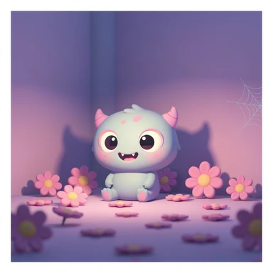 pastel horror banner, cute, expressive, minimal, variation 3 sticker