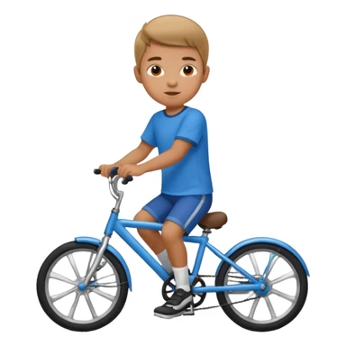 kid wearing a blue shirt on a bike sticker
