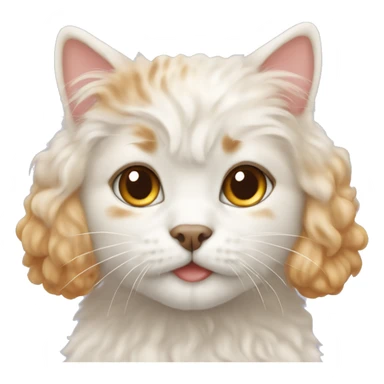 White-ginger cat with apricot Maltipoo sticker