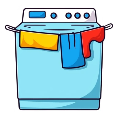 colorful laundry hanging on a line blowing in a summer breeze sticker