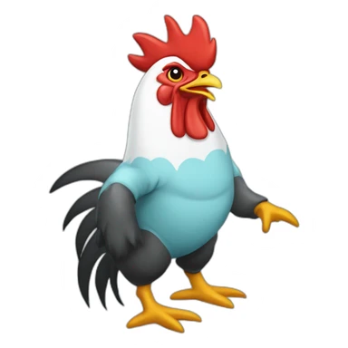 rooster with shark-onesie sticker