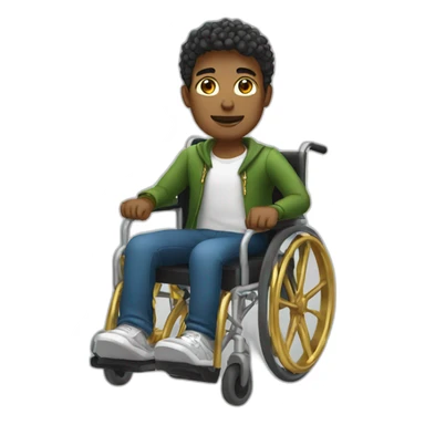 Guy on a wheelchair with gold chains sticker