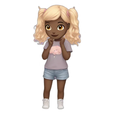 Girl aesthetic with cat sticker