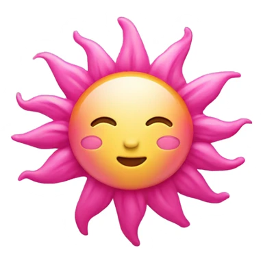 sun with heart of pink sticker