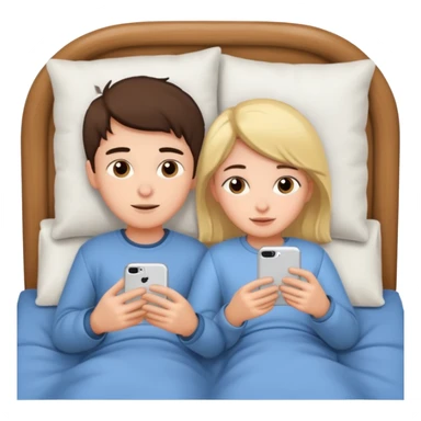 Boy and girl in bed sticker