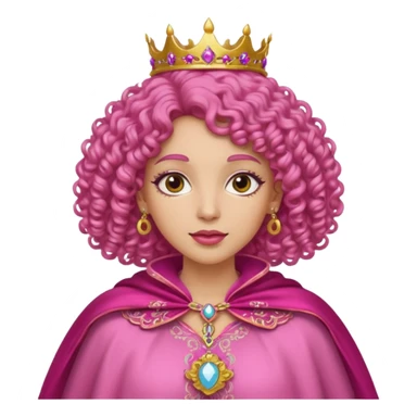 pink cape queen curly  sticker