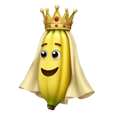 banana with crown and robe sticker