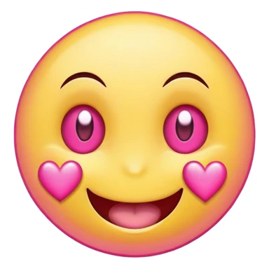 Smiley face with pink hearts for eyes sticker
