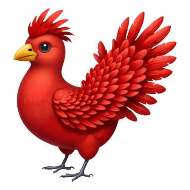 red feathered bird sticker