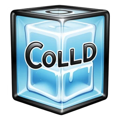the word COLD  in graffiti in a ice cube sticker