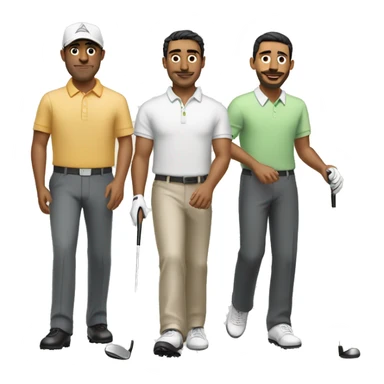two short hispanic men golfing with one tall hispanic man sticker