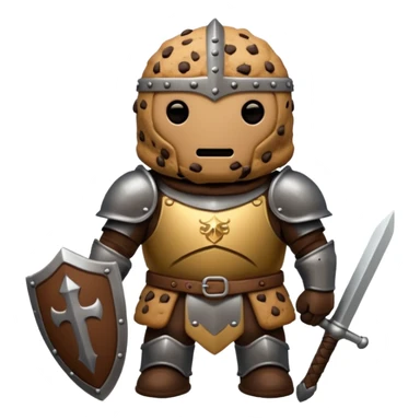cookie that is a knight because it is a tough cookie but it doesnt have a face instead its just a chocolate chip cookie sticker