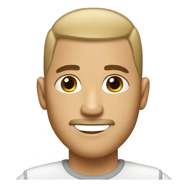 Light skin buzz cut with beard sticker