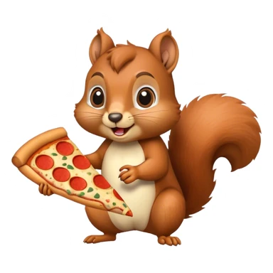 Squirrel eating pizza sticker
