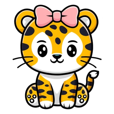 Eine Schleife mit Jaguarmuster oben sticker