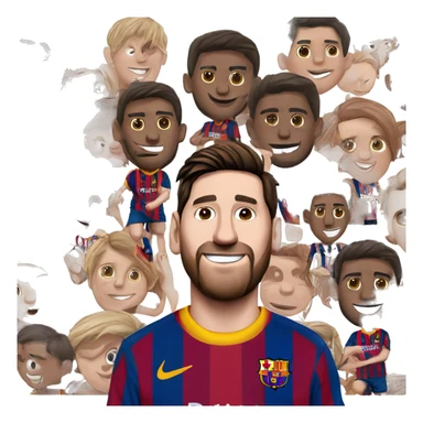 messi with a fc barcelone shirt  sticker