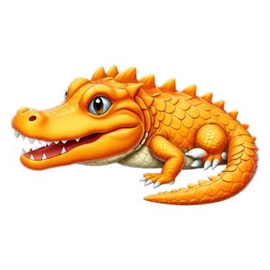 orange furry alligator sticker